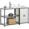 vidaXL Kitchen Storage Set with Shelf 2 pcs Silver Galvanised Steel