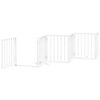 vidaXL Dog Gate with Door Foldable 9 Panels White 450 cm Poplar Wood
