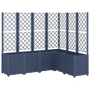 vidaXL Garden Planter with Trellis Blue Grey 160x120x140 cm PP
