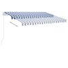 vidaXL Freestanding Manual Retractable Awning 350x250 cm Blue/White