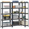 vidaXL 5-Layer Storage Shelves 3 pcs Anthracite Steel&Engineered Wood