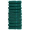 vidaXL Premium Bath Towels "SOLUND" 10 pcs Green 100x150 cm 600 gsm