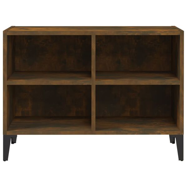 vidaXL TV Cabinet with Metal Legs Smoked Oak 69.5x30x50 cm