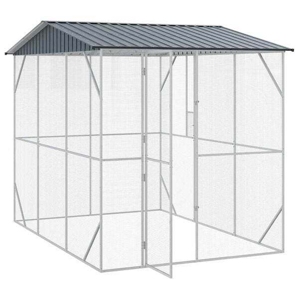 vidaXL Bird Cage Anthracite 227 x 310 x 247 cm Galvanised Steel
