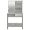 vidaXL Dressing Table with LED Concrete Grey 74.5x40x141 cm