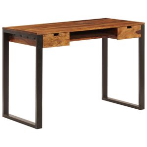 vidaXL Desk 110x55x78 cm Solid Acacia Wood and Steel