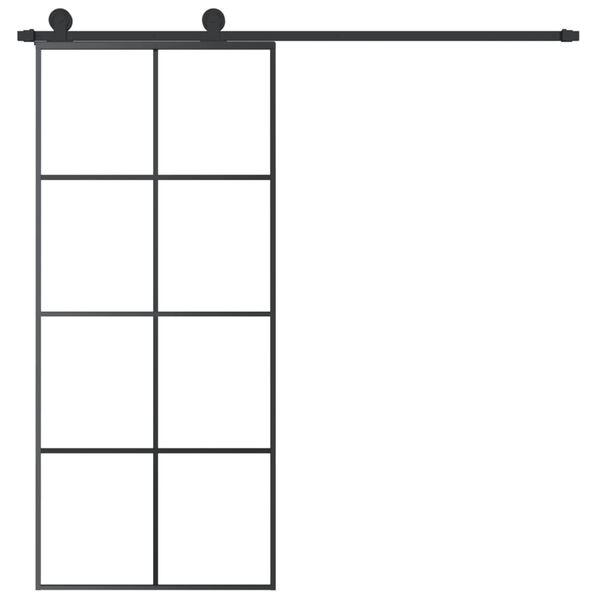 vidaXL Sliding Door with Hardware Set 90x205 cm ESG Glass&Aluminium