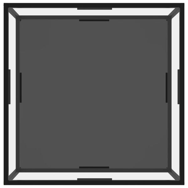 vidaXL Coffee Table Transparent and Black 80x80x35 cm Tempered Glass