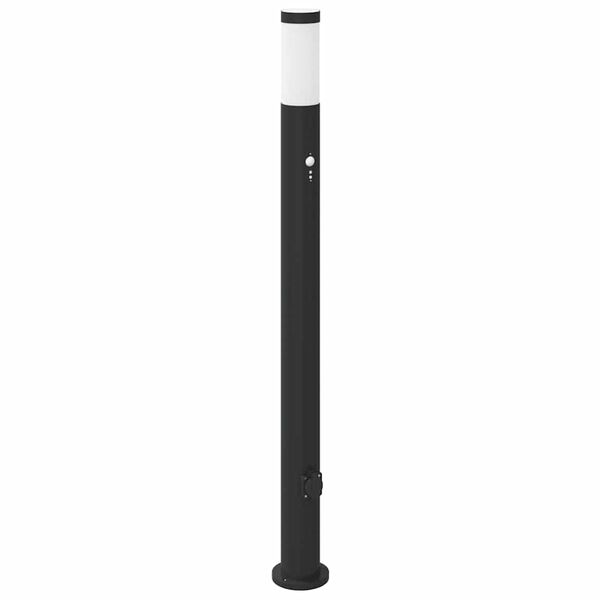 vidaXL Bollard Light with Sensor&Outlet 110 cm Stainless Steel IP44