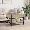 vidaXL Coffee Table Sonoma Oak 70x50x50 cm Engineered Wood and Metal