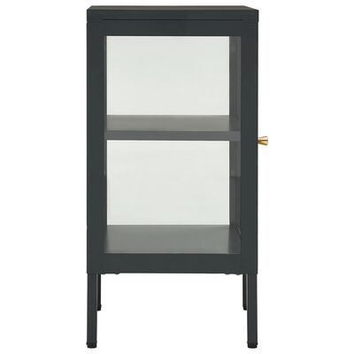 vidaXL Sideboard Anthracite 38x35x70 cm Steel and Glass