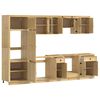 vidaXL Cabinet with Drawer SKI 9 pcs Honey Brown Solid Pine Wood
