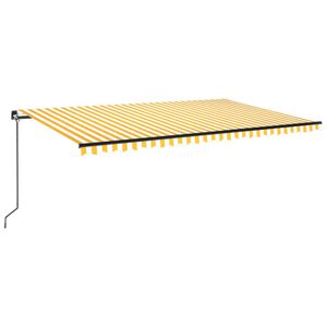 vidaXL Manual Retractable Awning 500x300 cm Yellow and White