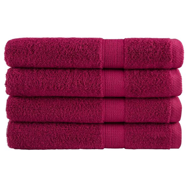vidaXL Premium Towels "SOLUND" 4 pcs Bordeaux 100x200 cm 600 gsm