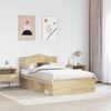 vidaXL Bed Frame with Headboard Sonoma 120 x 200 cm Solid Pine Wood