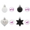 vidaXL Christmas Bauble Set 40 pcs Black and White Plastic