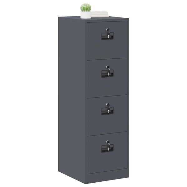 vidaXL File Cabinet with Drawer 2 pcs Anthracite 44 x 50 x 139 cm