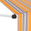 vidaXL Manual Retractable Awning 400 cm Yellow and Blue Stripes