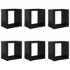 vidaXL Cube Shelf | Set of 6 | High gloss black | Engineered wood | Medium