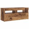 vidaXL TV Cabinet with LED Lights Old Wood 90x35x40 cm Engineered Wood