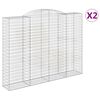 vidaXL Arched Gabion Baskets 2 pcs 300x50x220/240 cm Galvanised Iron