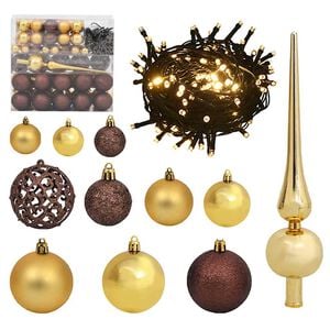 vidaXL Christmas Ball Set | Set of 120 | Shiny gold | Plastic | Medium