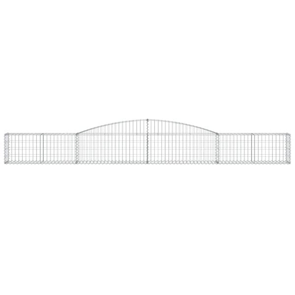 vidaXL Arched Gabion Baskets 7 pcs 400x30x40/60 cm Galvanised Iron