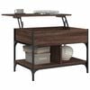 vidaXL Coffee Table Brown Oak 70x50x50 cm Engineered Wood and Metal