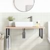 vidaXL Basin Shelf Wall Mounted Steel and Solid Wood Oak