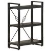 vidaXL 3-Tier Bookcase Black 60x30x80 cm Solid Mango Wood