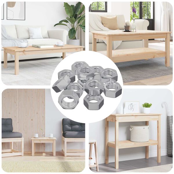 vidaXL Hex Nut 9000 pcs Silver Metal