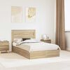 vidaXL Storage Bed with Drawer Sonoma Oak 120 x 190 cm Engineered Wood