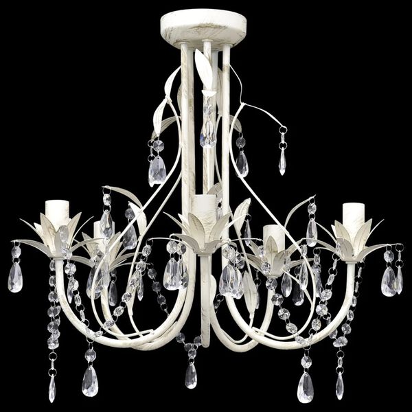 Crystal Pendant Ceiling Lamp Chandelier Elegant 5 Bulb Sockets