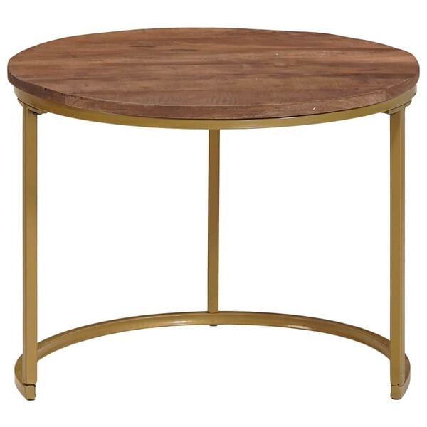 vidaXL Nesting Coffee Tables 2 pcs Solid Mango Wood and Steel