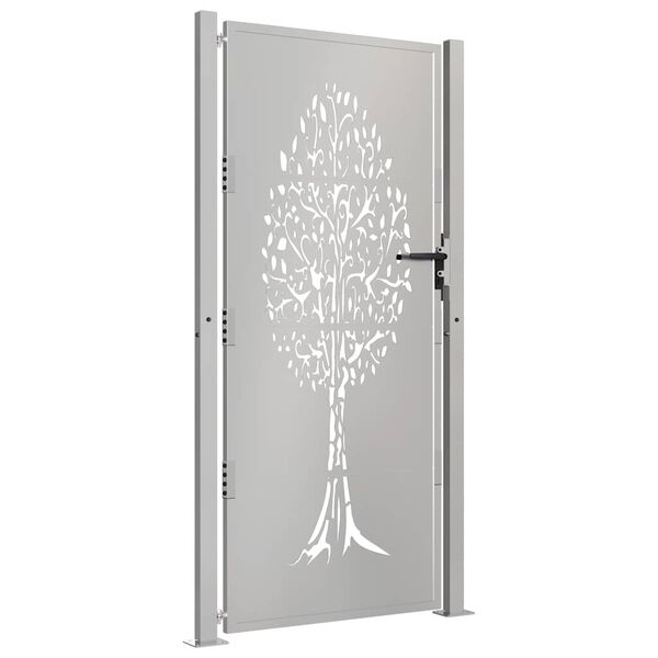 vidaXL Garden Gate 100x175 cm Corten Steel Tree Design