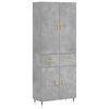 vidaXL Highboard Concrete Grey 69,5x34x180 cm Engineered Wood