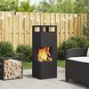 vidaXL Fire Pit Black 35 x 35 x 100 cm Steel