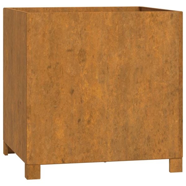 vidaXL Planter with Legs Rusty 50x50x50 cm Corten Steel