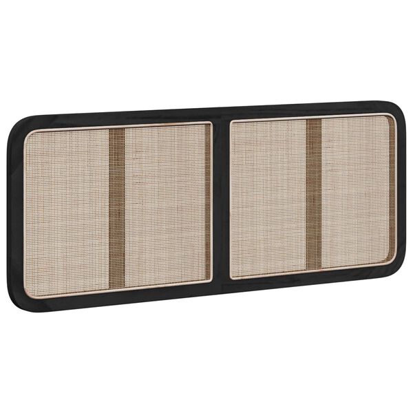 vidaXL Headboard with Headboard Black 140 x 55 x 3 cm Rattan