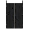 vidaXL Outdoor Kitchen Doors MEPPEL 2 pcs Black 50x9x82 cm Solid Wood Pine