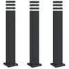 vidaXL Outdoor Floor Lamps 3pcs Black 80 cm Aluminium
