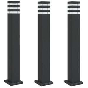 vidaXL Outdoor Floor Lamps 3pcs Black 80 cm Aluminium