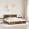 vidaXL Storage Bed with Drawer Smoked Oak 200 x 200 cm Engineered Wood