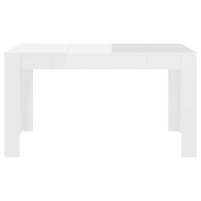vidaXL Dining Table High Gloss White 140x74.5x76 cm Engineered Wood