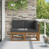 vidaXL Outdoor Middle and Corner Sofa 2 Piece Natural and Anthracite