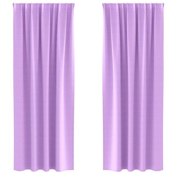vidaXL Blackout Curtains with Rings 2 pcs Purple 245 x 140 cm