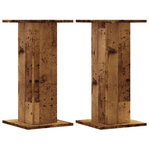 vidaXL Plant Stands 2 pcs Old Wood 30x30x60 cm Engineered Wood