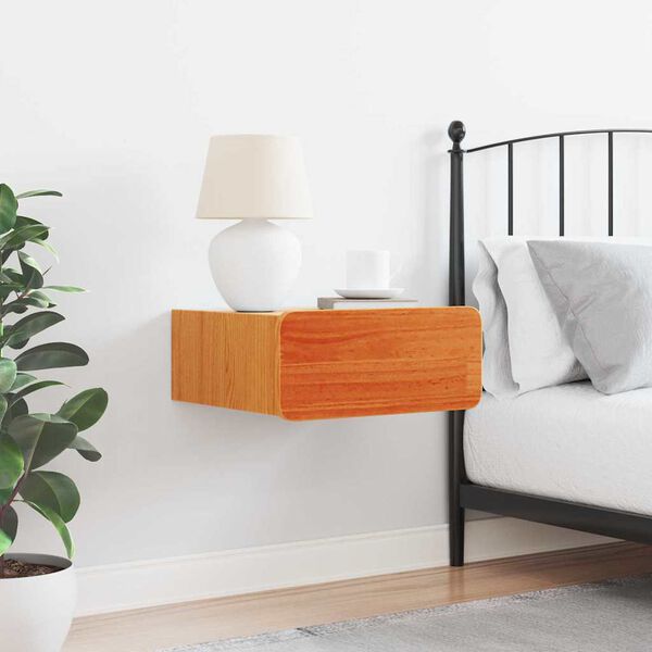 vidaXL Bedside Table Wax Brown 39 x 34 x 16.5 cm Solid pine wood