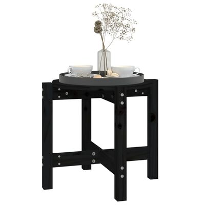 vidaXL Coffee Table Black Ø 52.5x45 cm Solid Wood Pine