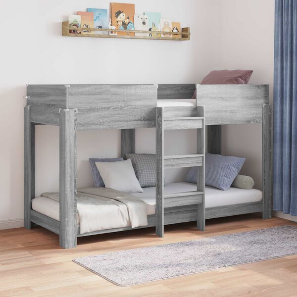 vidaXL Bunk Bed for Kids Grey Sonoma 80 x 190 cm Engineered Wood